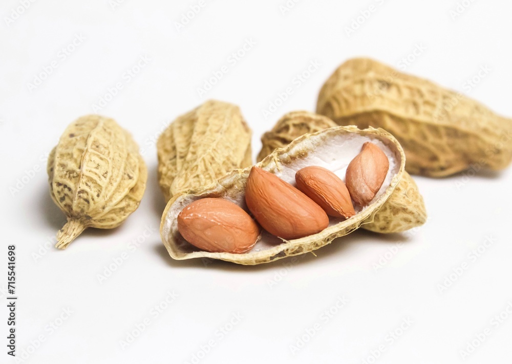 shelled nuts isolated over white background shelled nuts isolated over white background