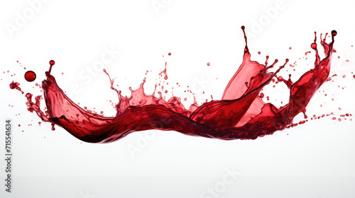 splendid red wine splash captured in mid-air elegance, isolated white background