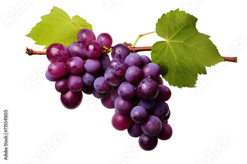 A bunch of red grapes. The file contains clipping paths isolated on a Transparent background. Generative AI
