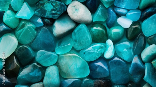 A vibrant and vivid earthy turquoise gemstone texture, showcasing rich green hues and intricate details, perfect for adding opulence to digital designs. - Generative AI