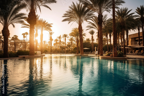 Swimming pool at tropical resort