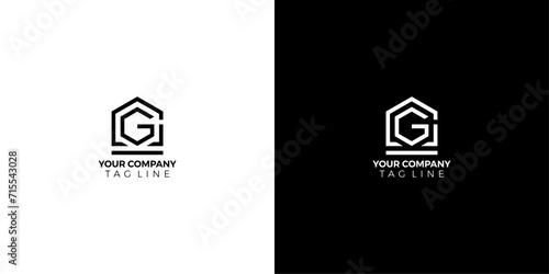 initial G logo with a combination of black and white houses