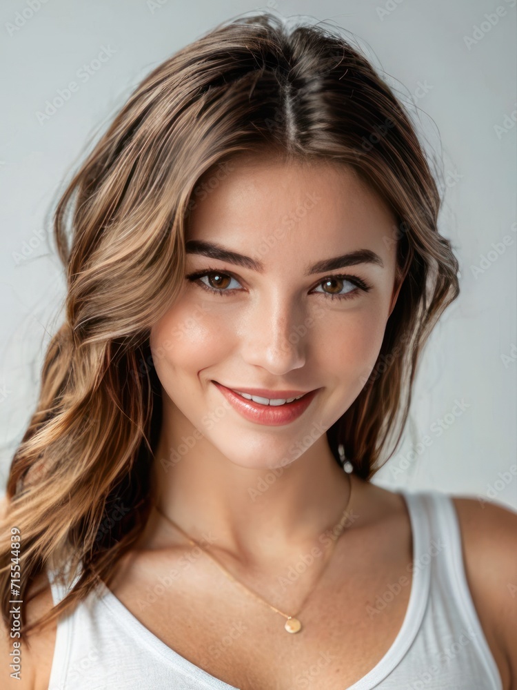 beautiful attractive brunette girl smiling beautiful attractive brunette girl smiling
