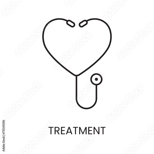 Treatment of cancer patients line icon vector malignant oncological disease photo
