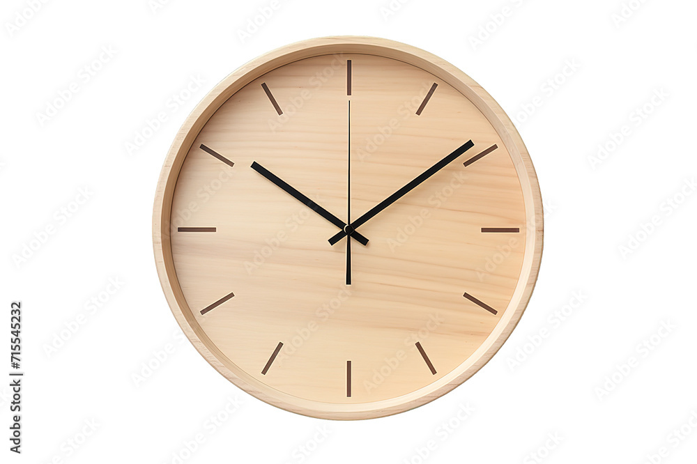 Time concept with wooden clock isolated on a Transparent background. Generative AI Time concept with wooden clock isolated on a Transparent background. Generative AI