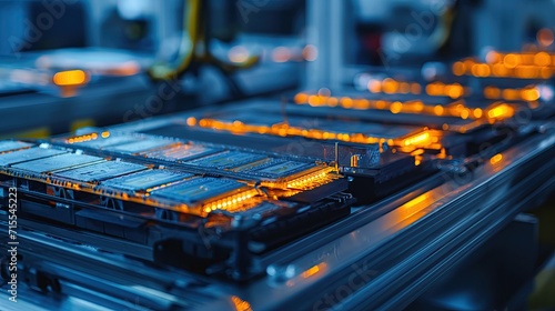 Close-up Lithium Ion Batteries Manufacturing