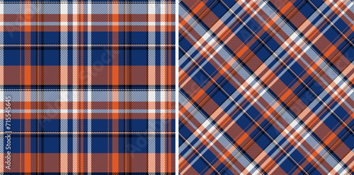 Plaid check texture of fabric vector textile with a seamless pattern tartan background. Set in retro colors. Creative uses of ornamental silk tape.