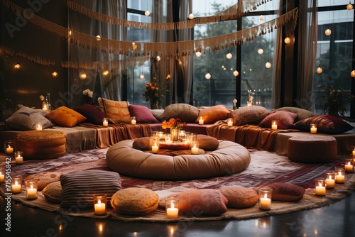 Mystical candlelit room. divination  esoteric energy  and spiritual ambiance for exploring