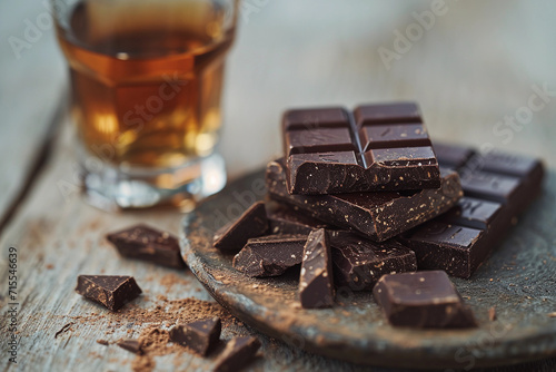 Close-up of a delicious chocolate and whisky
