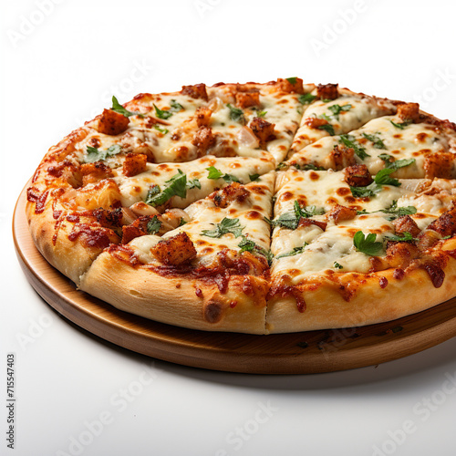 Paneer Pizza isolated on white background