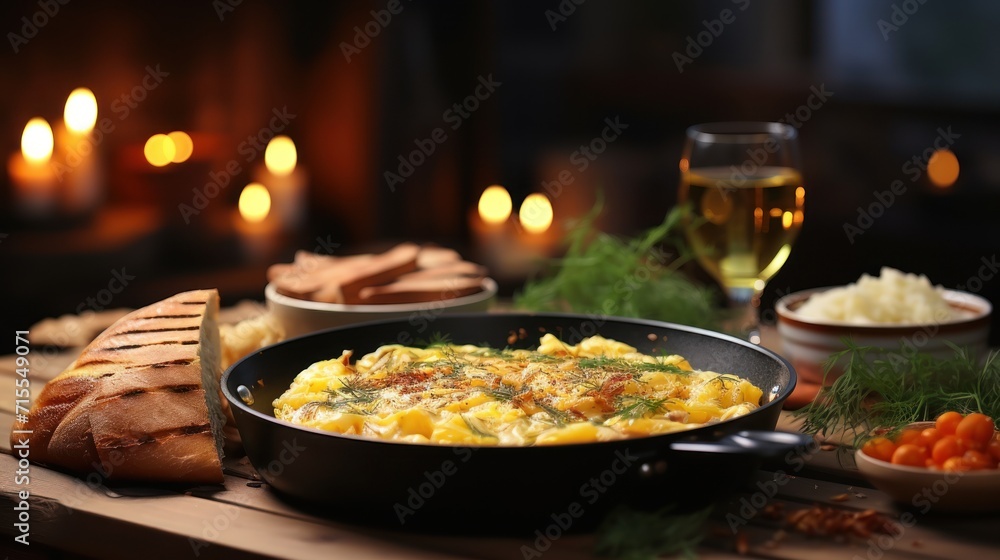 Scrambled eggs with smoked salmon bread on a plate UHD wallpaper Scrambled eggs with smoked salmon bread on a plate UHD wallpaper