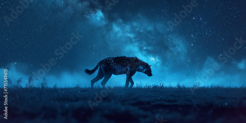 Afrikanischen Savanne Hyäne unter einem Sternenhimmel  © Fatih