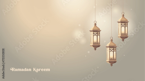 Hanging golden Moroccan lanterns. Arab lights with candles glowing at night. Vintage fanous. Blurred background, bokeh lights. Ramadan kareem, eid mubarak. Eastern holiday theme. Vector illustration