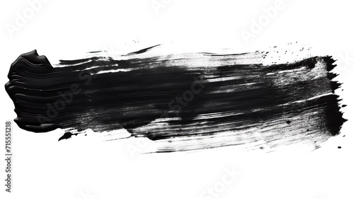 Black brush strokes, black ink strokes isolated transparent background