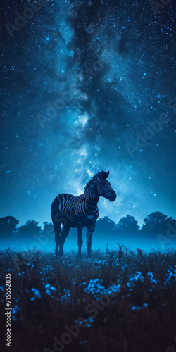 Afrikanischen Savanne Zebra unter einem Sternenhimmel  © Fatih