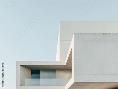 Minimalist architecture, capturing the essence of simplicity and clean lines