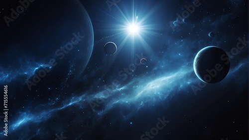 Space background abstract with blue light digital materials  technology concept from Generative AI