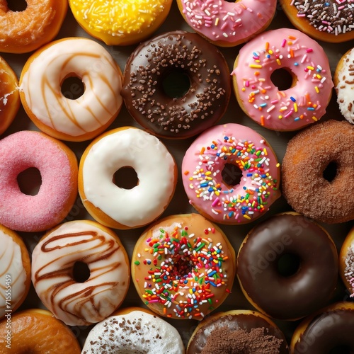 Delectable Assortment Of Inviting Donuts Arranged Attractively Together