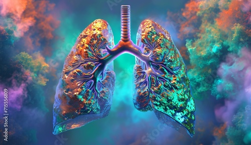 Photo human internal organ with lungs photo