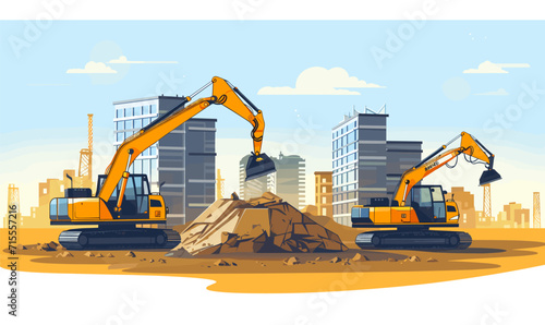 construction site vector flat minimalistic isolated illustration