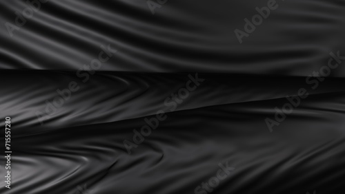 Fototapeta Naklejka Na Ścianę i Meble -  3D Rendering abstract dark blue technology background with purple light Dark textile wallpaper 