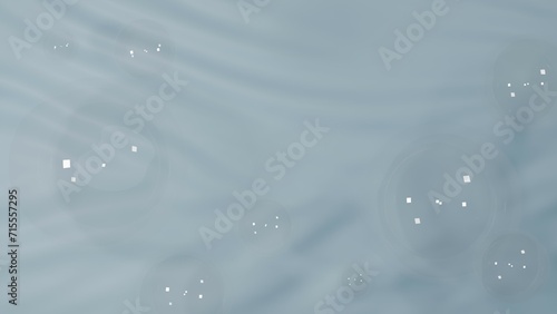 3D Rendering pastel blue background with podium and white water bubbles