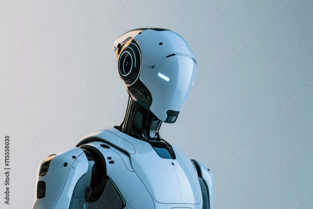 A sleek and advanced humanoid robot designed to assist in various tasks A sleek and advanced humanoid robot designed to assist in various tasks