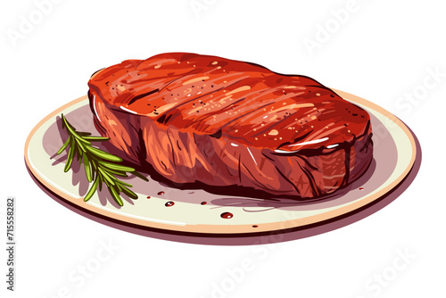 cooked beef steak vector flat minimalistic isolated illustration