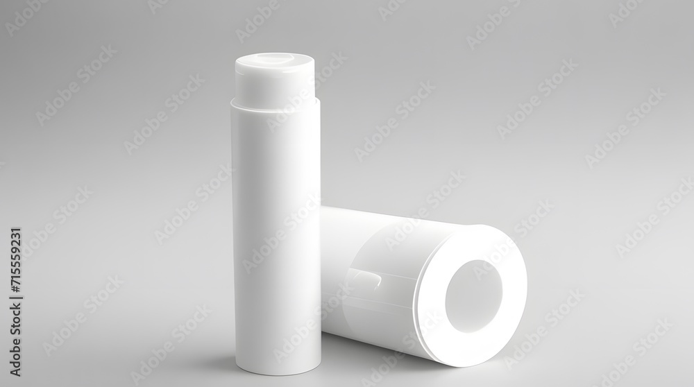 White plastic bottle mockup, isolated on gray background White plastic bottle mockup, isolated on gray background