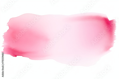 Watercolor pink brush stroke on the white background. Background for design