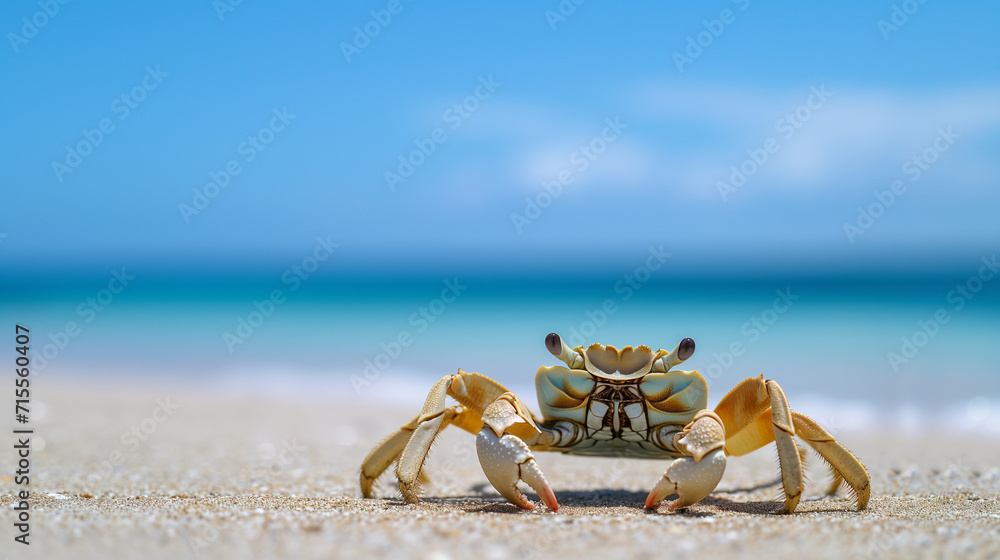 crab on the beach, space for text crab on the beach, space for text