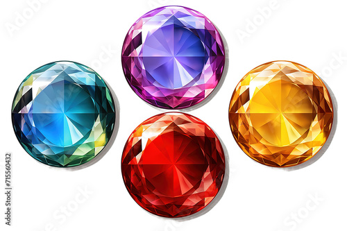 Colorful diamond isolated on a Transparent background. Generative AI