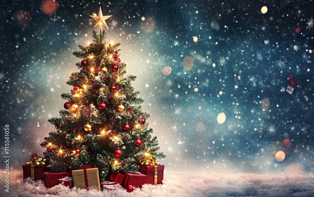 Obraz premium christmas tree with gifts