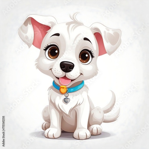 Cute Cartoon dog  Vector illustration dog on a white background.