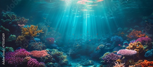 coral reef in sea photo