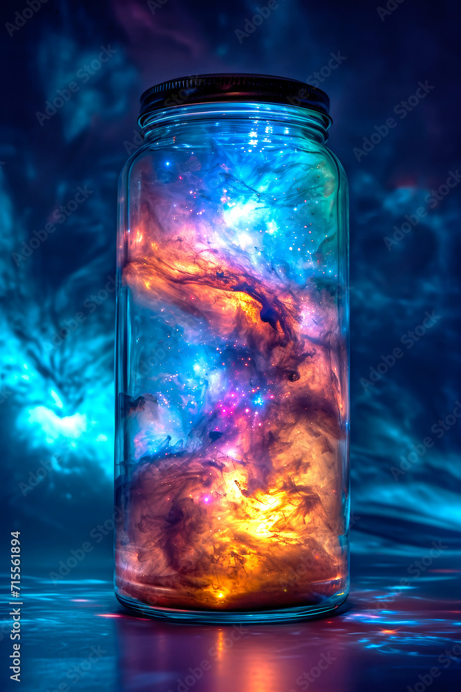 Galaxy in a jar illustration. Galaxy in a jar illustration.
