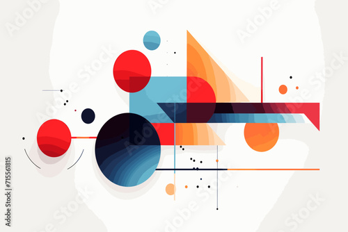 Colorful abstract trendy geometric shapes, in contemporary element style vector illustration
