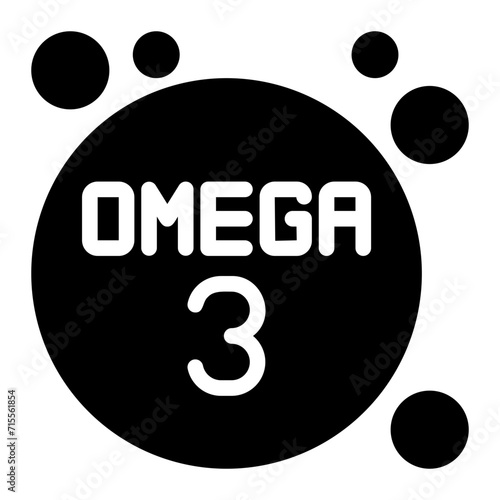 omega 3 glyph icon