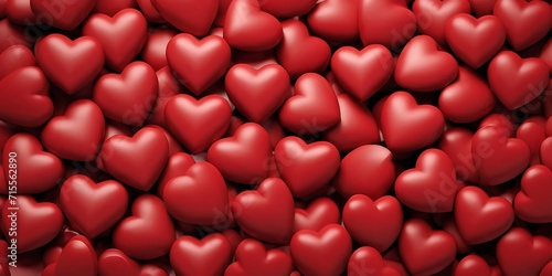 Romantic abstract background with red hearts