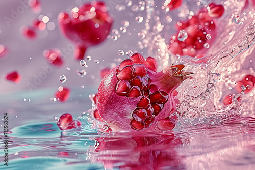 pomegranate and water. Generative AI