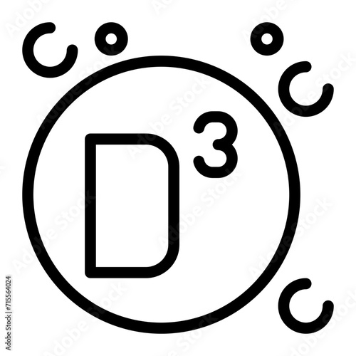 vitamin d3 line icon