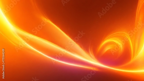 Orange energy waves from particles glowing bright magical abstract background from Generative AI