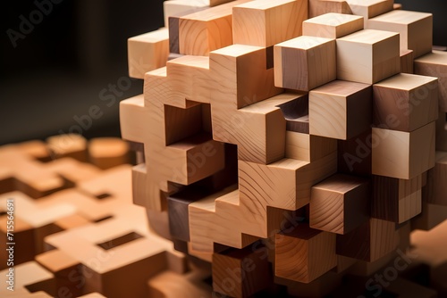 A beautifully crafted wooden puzzle  waiting to be solved and enjoyed.