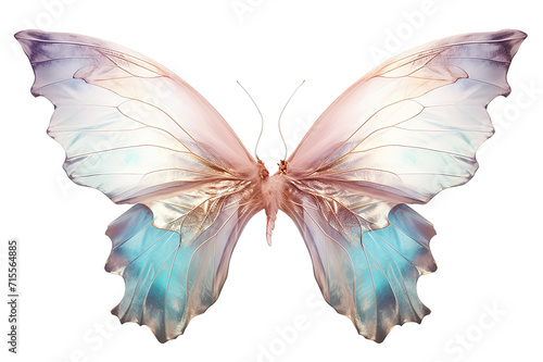 Pastel pride rainbow tone fluffy angel wings isolated on a Transparent background. Generative AI © STF Design 