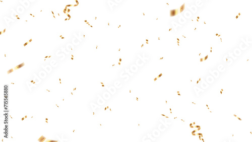 Transparent Background with Gold Confetti and Ribbons