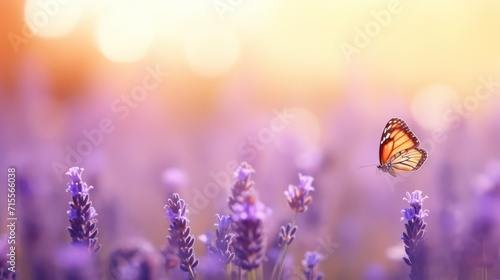 butterfly on the lavender field