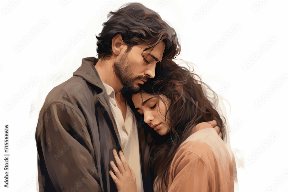 a couple hugging each other in sadness ,grief, crying a couple hugging each other in sadness ,grief, crying