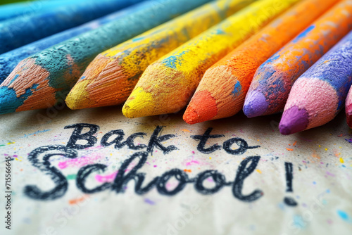 This close-up photo showcases a vibrant array of coloured pencils with the words Back to School written with them.