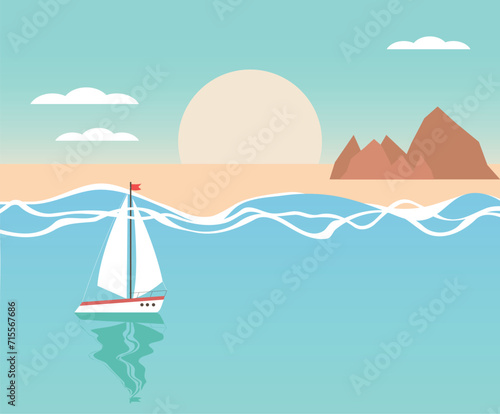 sailing boat on the sea