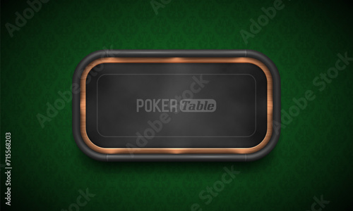 Poker table with dark cloth. Vector illustration.